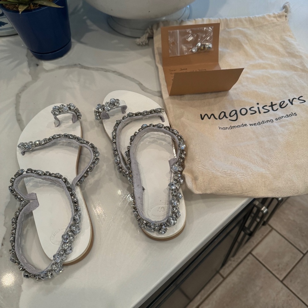 HANDMADE WEDDING SANDAL SHOES FROM ESTY - ONLY WORE ON ONCE ON THE CRUISE BOAT